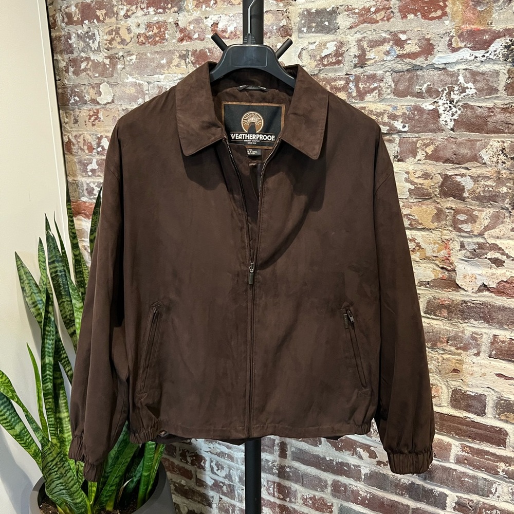 Weatherproof Dark Brown Faux Suede Jacket